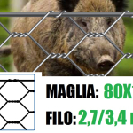 25 mt Rete Zincata a Doppia Torsione Per Cinghiali