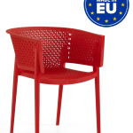 Set 4 Sedie Oxy con Braccioli da Giardino Cucina Bar Ristorante Poltrona Sedia in Polipropilene Vari Colori
