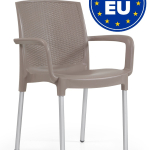 Set 4 Sedie Diana con Braccioli Design da Giardino Cucina Bar Ristorante Poltrona Sedia in Polipropilene Vari Colori