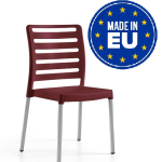 Set 4 Sedie Diva con Gambe in Alluminio Design da Giardino Cucina Bar Ristorante Poltrona Sedia in Polipropilene Vari Colori