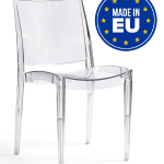 Set 4 Sedie Eve Design da Giardino Cucina Bar Ristorante Poltrona Sedia in Polipropilene Trasparente