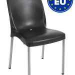 Set 4 Sedie Cindy con Gambe in Alluminio Design da Giardino Cucina Bar Ristorante Poltrona Sedia in Polipropilene Vari Colori