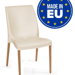 Set 4 Sedie Cindy con Gambe in Legno Design da Giardino Cucina Bar Ristorante Poltrona Sedia in Polipropilene Vari Colori