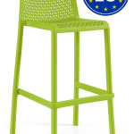 Set 4 Sedie Alte Sgabello Oxy da Giardino Cucina Bar Ristorante Poltrona Sedia in Polipropilene Vari Colori e Altezze