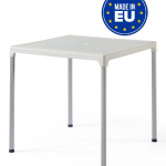 Tavolo Algarve con Gambe in Alluminio Design da Giardino Cucina Bar Ristorante con Top in Polipropilene Vari Colori