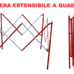 BARRIERA DI CANTIERE ESTENSIBILE A QUADRATO 125 X 125 cm - Confezione da 50 pezzi