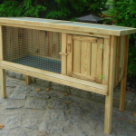 Gabbia per Conigli con Piede in Legno Impregnato - cm 41x106x91