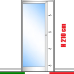 Porta Interna Scorrevole a Scomparsa in Alluminio e Vetro Trasparente - Varie Misure - ITALFROM®
