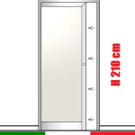 Porta Interna Scorrevole a Scomparsa in Alluminio e Vetro Opale - Varie Misure - ITALFROM®