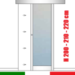 Porta Interna Scorrevole Esterno Muro in Alluminio e Vetro Satinato - Varie Misure - ITALFROM®