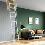 Scala Retrattile per Soffita con Struttura Rigida a 4 Parti Mobili