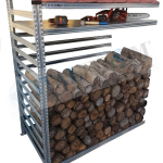 Legnaia Modulare ITALFROM® in Acciaio Zincato Autoportante - con Ripiano - Modulo Continuativo -  Varie Misure a Scelta