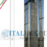 Piantana a Cementare Profilo 60X7mm Per Recinzione Modulare Frangisole Orizzontale e Verticale