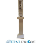 Colonnina Igienizzante in Acciaio Zincato con Dispenser Automatico in Acciaio Inox Satinato con Cassetto Porta Guanti - Italfrom