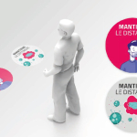 Bolli Calpestabili Adesivi Removibili Distanziatrici da Terra Prevenzione Covid-19 Diametro 30 cm - Italfrom