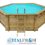 Piscina Esagonale Fuori Terra in Legno di Pino Impregnato Diametro 360 - Italfrom