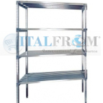 MODULO INIZIALE - Scaffalatura in acciaio INOX , H 200 cm , L 150 cm , PROF. 50 cm , con 4 ripiani