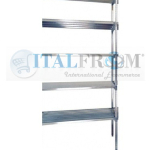 z MODULO CONTINUATIVO - Scaffalatura in acciaio INOX , H 250 cm , L 100 cm , PROF. 50 cm , con 5 ripiani